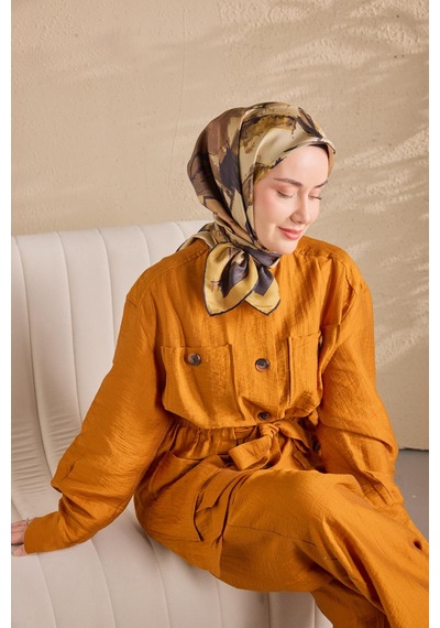 Silk Home Twill İpek Signature Altın Sarısı 90x90 Çok Renkli