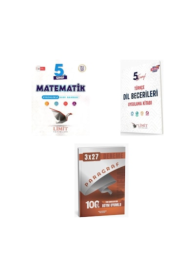 2027 Limit 5. Sınıf Matematik Etkinlikli + Türkçe Dil Becerileri Etkinlikleri Soru + Ankapade 3'lü Set