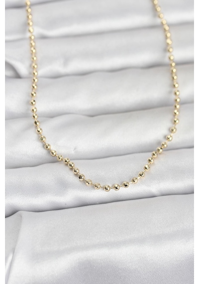 Cm 14k Gold Renk Top Zincirli Model 60 Cm Kadın Kolye Altın - Beyaz 19832941