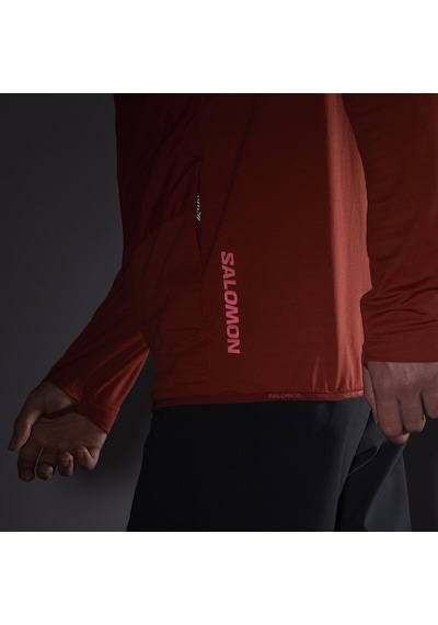 Salomon Outlıne All Season Hybrıd Erkek Tam Fermuar Polar Red Dahlıa Lc2152000 Kırmızı
