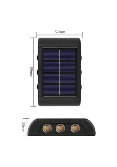 Buffer 6 Ledli Solar Güneş Enerjili Aplik Led, Dekoratif Duvar Monteli Gün Işığı Led Renkli