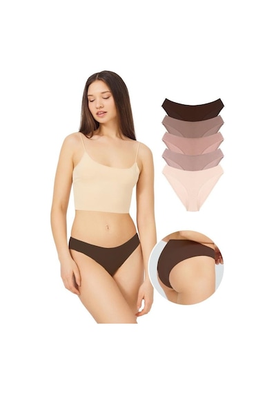 Cottonhill Pamuklu Kadın Bikini Külot 5'li Paket Çok Renkli 1