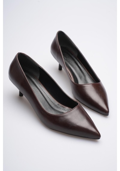 Esatsani Kahverengi Deri Sivri Burun Alçak Topuk 4 Cm Stiletto Dores Kadın Ayakkabı Kahverengi Deri Esatsani Kahverengi Deri Sivri Burun Alçak Topuk 4 Cm Stiletto Dores Kadın Ayakkabı Kahverengi Deri