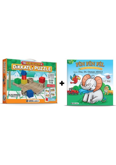 Adeda Dikkatli Puzzle 1. Kademe 2-7 Yaş Ilk Adım + Fin Fin Fil