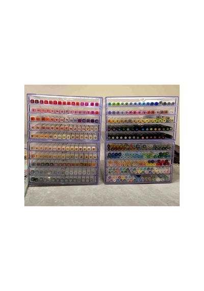 Akrilik Kozmetik Organizer,5 Çekmeceli Çok Amaçlı Düzenleyici Makyaj,takı,kırtasiye ,25x18cm Şeffaf