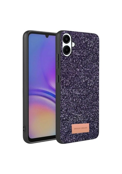 Onegif Samsung Uyumlu    Galaxy A07 4g Bright Simli Kapak - Derin Mor