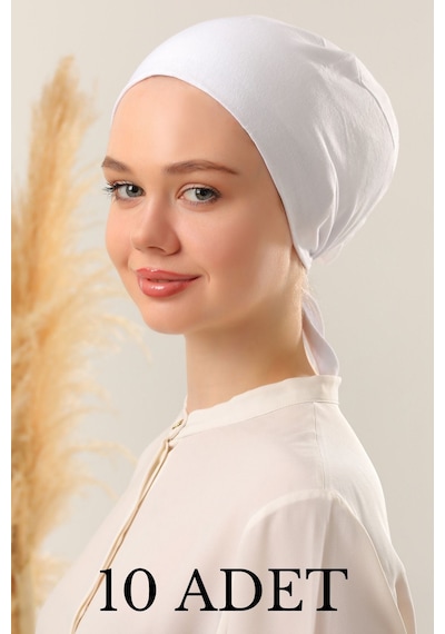 Melodi Scarf Kadın Tesettür Dikişli Set Bone Beyaz 10 Adet Bağlamalı Penye Bone Beyaz Melodi Scarf Kadın Tesettür Dikişli Set Bone Beyaz 10 Adet Bağlamalı Penye Bone Beyaz