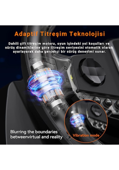 Pxn V900 Gen2 Hall Effect Oyun Direksiyonu 270 /900 Pc Ps3 Ps4 Xbox One Xbox Series X S Nintendo Switch Uyumlu Pedallı Yarış Direksiyonu