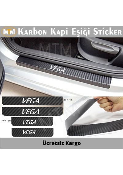 Lada Vega Karbon Kapı Eşiği Sticker (4 Adet)