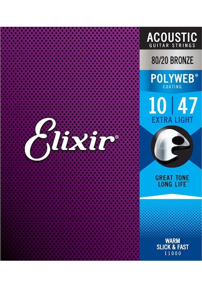 Elixir 11000 Polyweb Bronze Extra Light Akustik Gitar Teli .010-.047