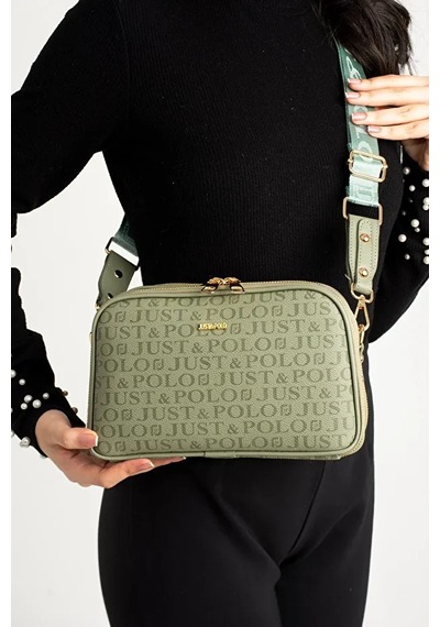 Just Polo Kadın Günlük Kullanıma Uygun Uzun Ayarlanabilir Askılı El Ve Omuz Çantası Shoulder Bag Yeşil