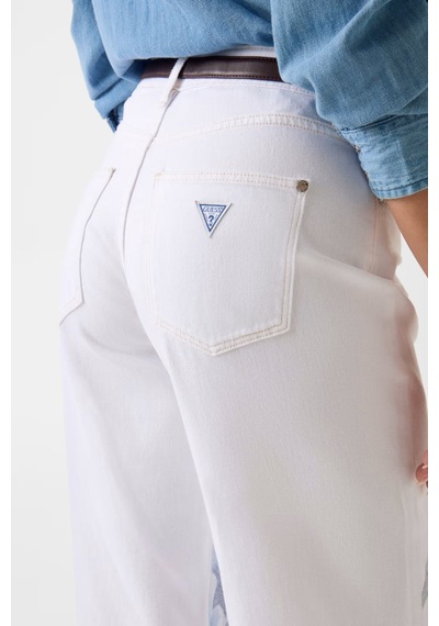 Guess Rege Relaxed Fit Kadın Jean Pantolon W6ga1ad1575 Beyaz