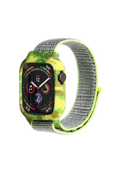 Apple Watch Series 4 40mm Kordon Camouflage Armor Pro Sarı Çok Renkli