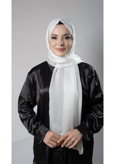 Hürrem Bone Krem Düz Klasik Şal Şifon Kumaş Janjan Abiye 202108 40 Krem