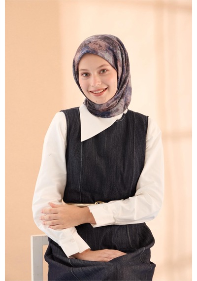 Silk Home Soft Eşarp 73095-17 Eski Lavanta, Lacivert, Soğan Kabuğu, Gri