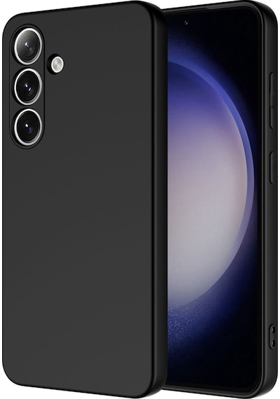 Samsung Galaxy Uyumlu S25 Kılıf Lansman İçi Kadife Kamera Korumalı Mara Silikon Kılıf-siyah