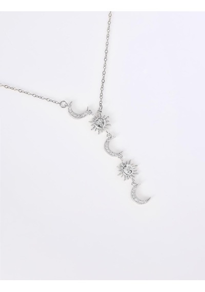 Jimmy Key Jimmy Key Gümüş Rengi Güneş Ve Ay Model Y Kolye 6sw428829161