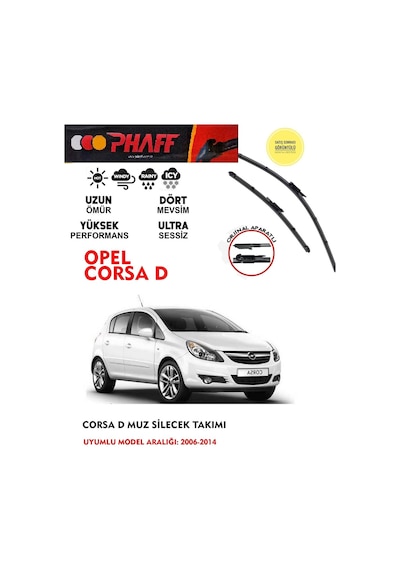 Opel Corsa D Ön Silecek Takımı 2006-2014 Model Arası Araca Özel