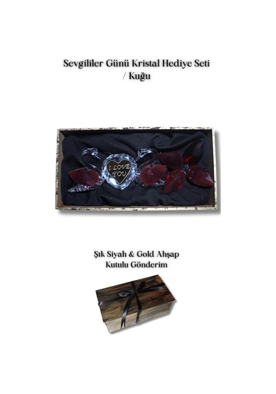 Sevgililer Günü Kristal Hediye Seti Kuğu