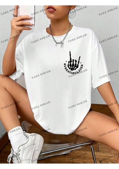 Tarzsokak Unisex Bay Tişört Kod-1408 Beyaz