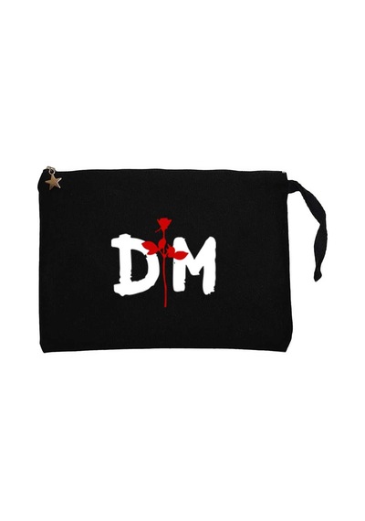 Depeche Mode Logo Siyah Clutch Astarlı Cüzdan / El Çantası