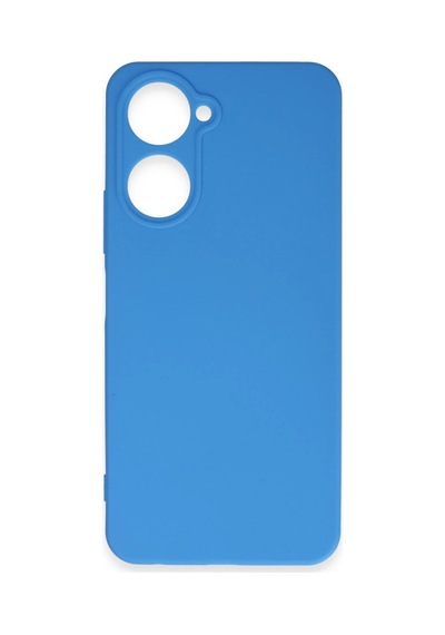 Vivo Y18 Kılıf First Silikon - Mavi Çokrenkli