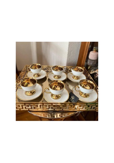 Kahve Fincanı Victoria Gold Beyaz 6 Kişilik Vogue-123-6526