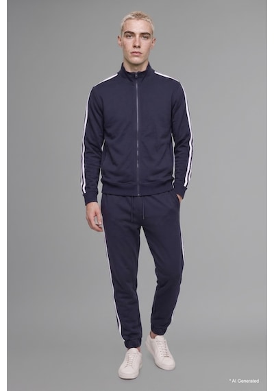 Defacto Regular Fit Yan Biyeli Lastikli Paça Jogger Eşofman Altı E9665ax26aunv146 Lacivert-nv146
