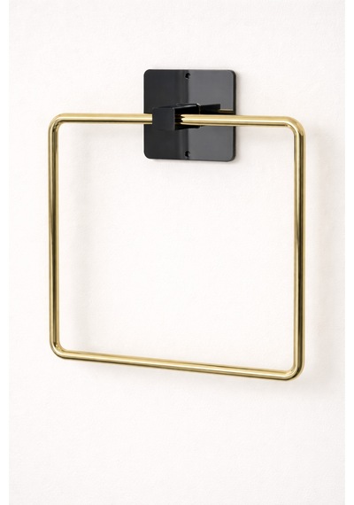 Gold Kare Yapışkanlı Yuvarlak Havluluk Mutfak Ve Banyo Havlu Askılığı Çap 17 Cm Altın Diğer