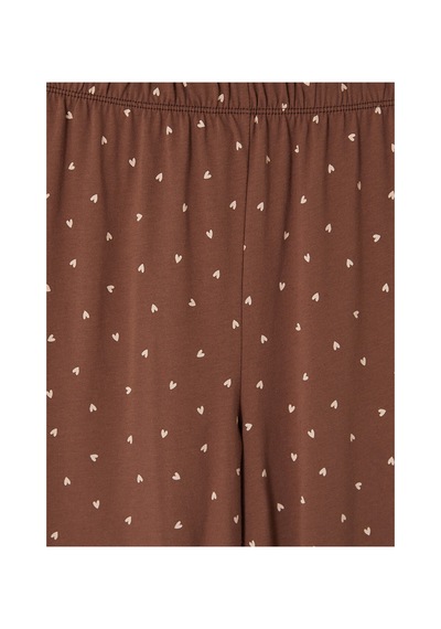 Lcw Dream Kahverengi Bisiklet Yaka Desenli Kadın Pijama