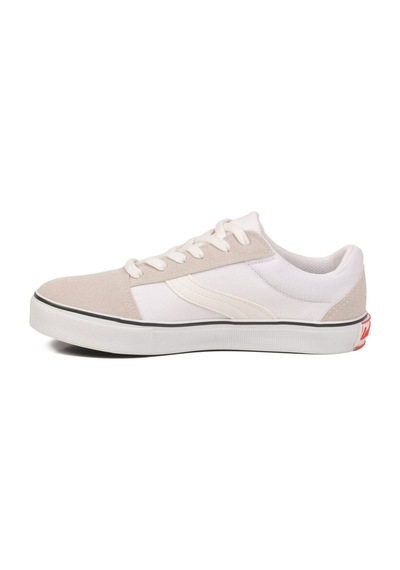 Walkway Beyaz Dar Kalıp Nefes Alan Bağcıklı Keten Erkek Spor Ayakkabı Sneaker 1002 G