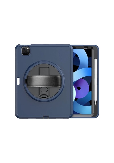 En-cag Apple iPad Uyumlu Pro 11 2018 Kılıf Hand Strap Tablet Kılıfı - Lacivert Bss