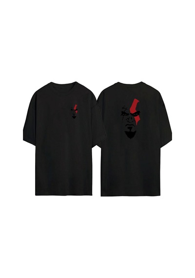 Thewert Unisex God Of War Savaş Tanrısı Ön Arka Baskılı Sıyah Oversize T-shirt Siyah Thewert Unisex God Of War Savaş Tanrısı Ön Arka Baskılı Sıyah Oversize T-shirt Siyah