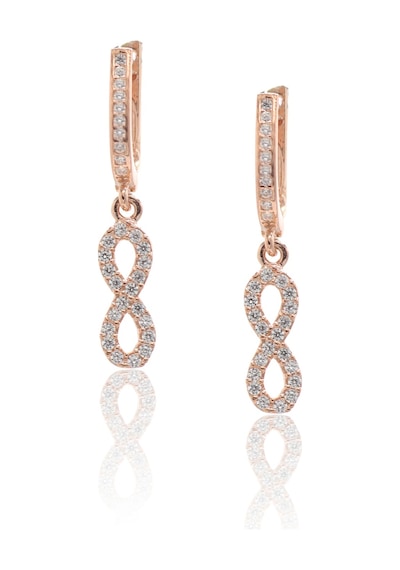 Sonsuzluk Model Zirkon Taşlı Rose Kaplama Bayan Gümüş Küpe 201022761