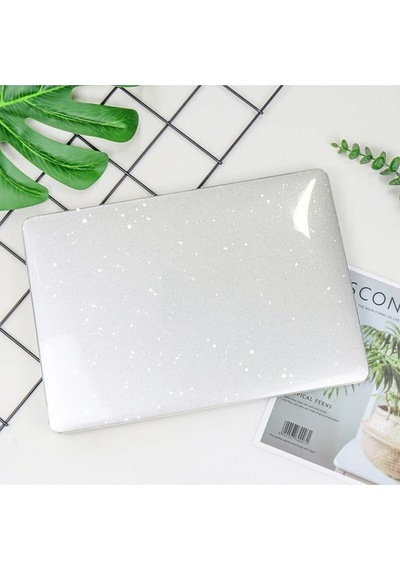 Apple Uyumlu MacBook Air M3 13.6 Inç 2024 M3 Çip A3113 Siyah Şeffaf Kılıf Koruyucu Sert Kapak Parlak Simli