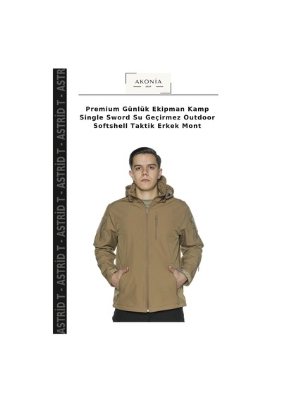 Astrid T Premium Günlük Ekipman Kamp Single Sword Su Geçirmez Outdoor Softshell Taktik Erkek Mont Çok Renkli