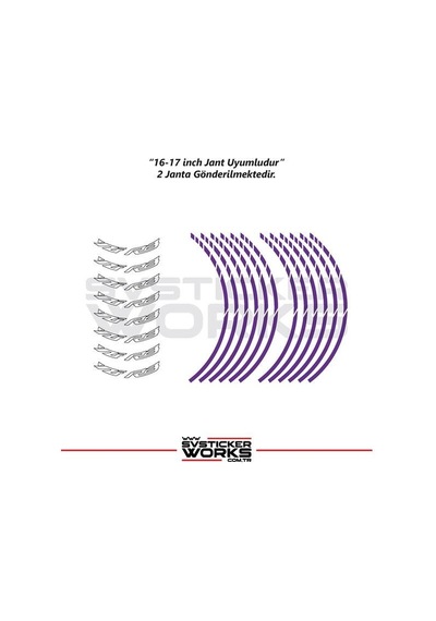 Yamaha Yzf-r3 Yazılı Jant Sticker Dış Ve İç Set Sticker Jant Şeridi Mor 58716666