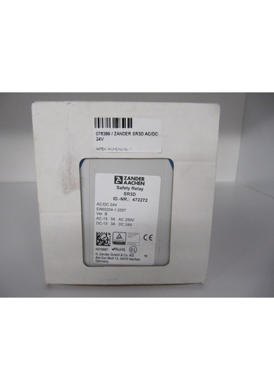 Zander Sr3d 472272 Ac/dc 24v Safety Emergency Stop Relay