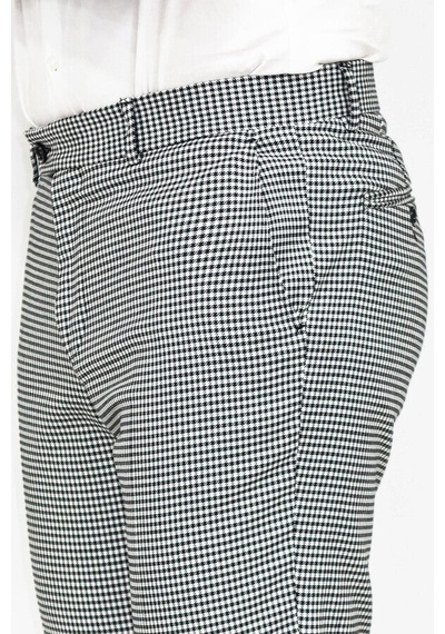 Wessi Kaz Ayağı Desenli Slim Fit Gri Erkek Pantolon Gri