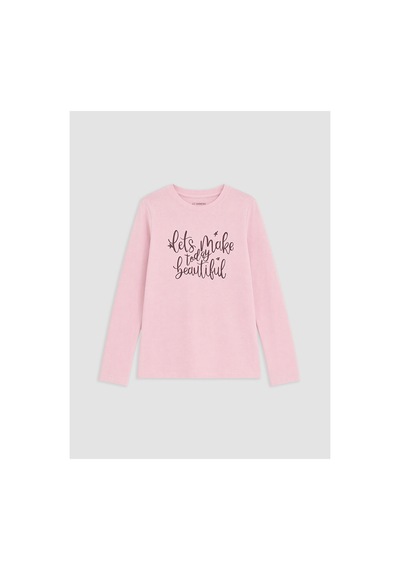 Lc Waikiki Alıta Cıty Farkıyla Pembe Oval Yaka Kız Çocuk Tişört Pembe - 930967995 Pembe