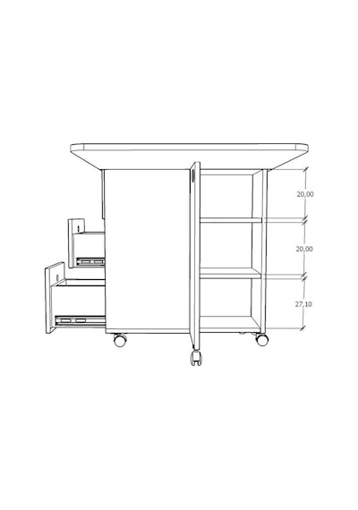 Asra Trend Raflı Modern Katlanır Mutfak Masası KM-09 %100 MDF 3 Çekmeceli Tekerlekli Servis Masası Akça Ağaç Asra Trend Raflı Modern Katlanır Mutfak Masası KM-09 %100 MDF 3 Çekmeceli Tekerlekli Servis Masası Akça Ağaç