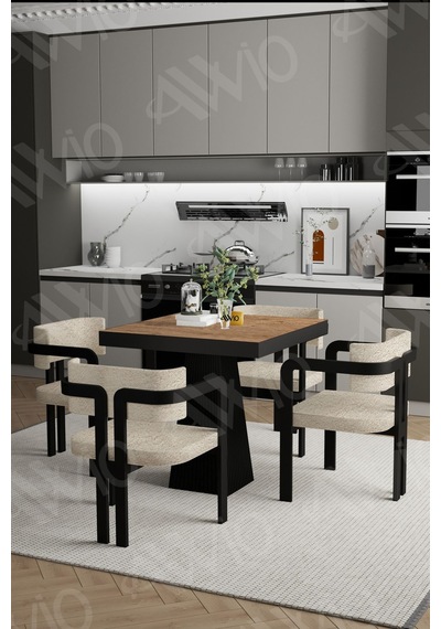 Avvio Nero Lake Mdf Ayak Tokyo Demonte Sandalye 80x80 Yemek Masası Mutfak Masası 4 Kişilik Akça Avvio Nero Lake Mdf Ayak Tokyo Demonte Sandalye 80x80 Yemek Masası Mutfak Masası 4 Kişilik Akça