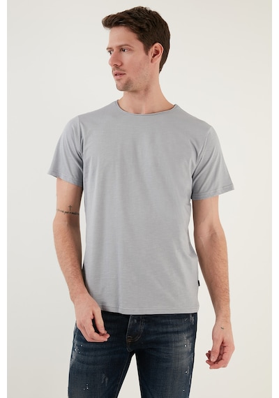 Buratti Bisiklet Yaka % 100 Pamuk Regular Fit Basic Erkek T Shirt 59020001 Açık Gri