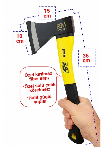 500 Gr Fiber Saplı Balta Ergonomik Ve Dayanıklı Tasarım