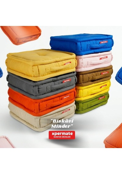 Xpermate Bisküvi Minder Petek Önü Fransız 45x45x14 Mavi
