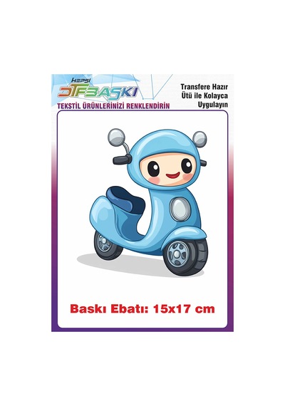 Motosiklet Ütü İle Yapışan Tişört Tekstil Baskı 2959