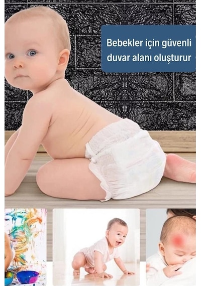 Nw06 Parlak Siyah Kendinden Yapışkanlı 3D Dekoratif Duvar Paneli (469443363)