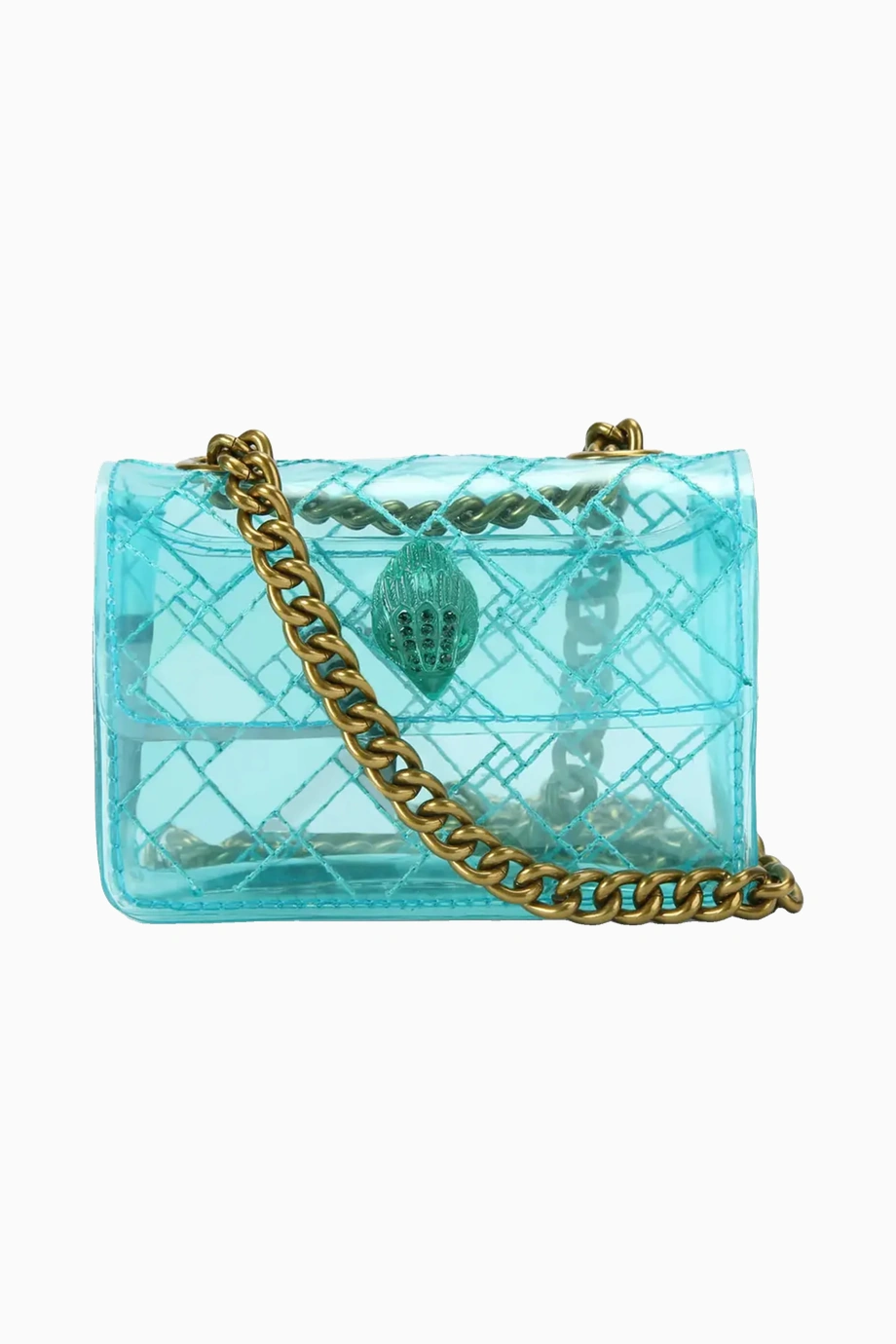 Kurt Geiger Micro Kensington Vinil Kadın Mini Çapraz Çanta Mavi