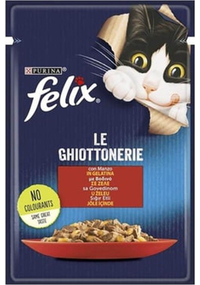 Felix Jöle İçinde Sığır Etli Yetişkin Kedi Konservesi 85 Gr