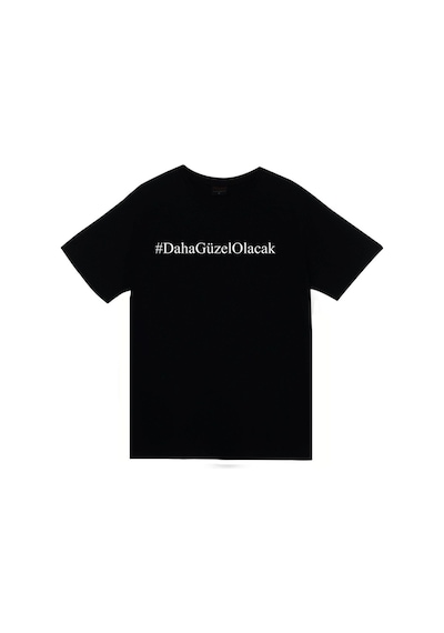 Stoned&Fame Unisex Siyah Daha Güzel Olacak Baskılı T-shirt SIYAH Siyah